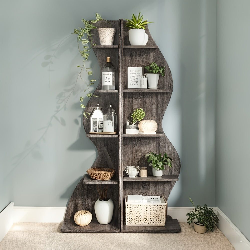 5-Tier Freestanding Corner Shelf for Living Room and Bedroom detail image - detail view 8
