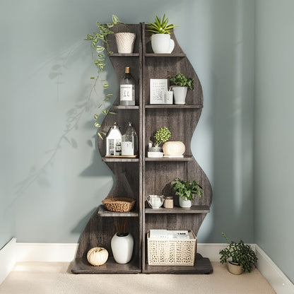 5-Tier Freestanding Corner Shelf for Living Room and Bedroom detail image - detail view 8
