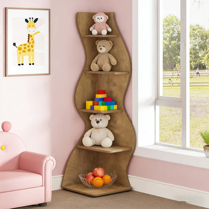 Corner Shelf shown in the Light Brown, 1pc option