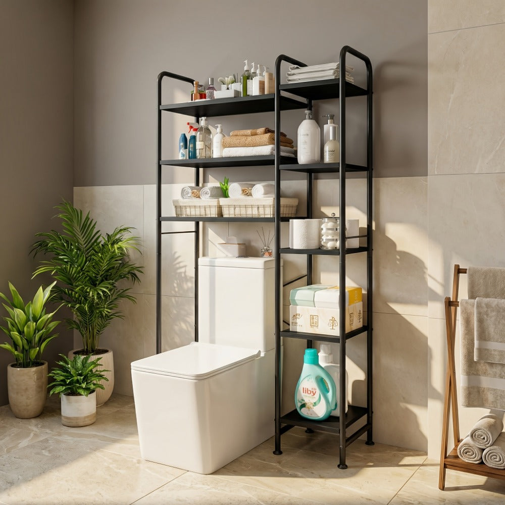 5-Tier Freestanding Over-the-Toilet Storage Organizer, Toilet Shelf Organizer detail image - detail view 10