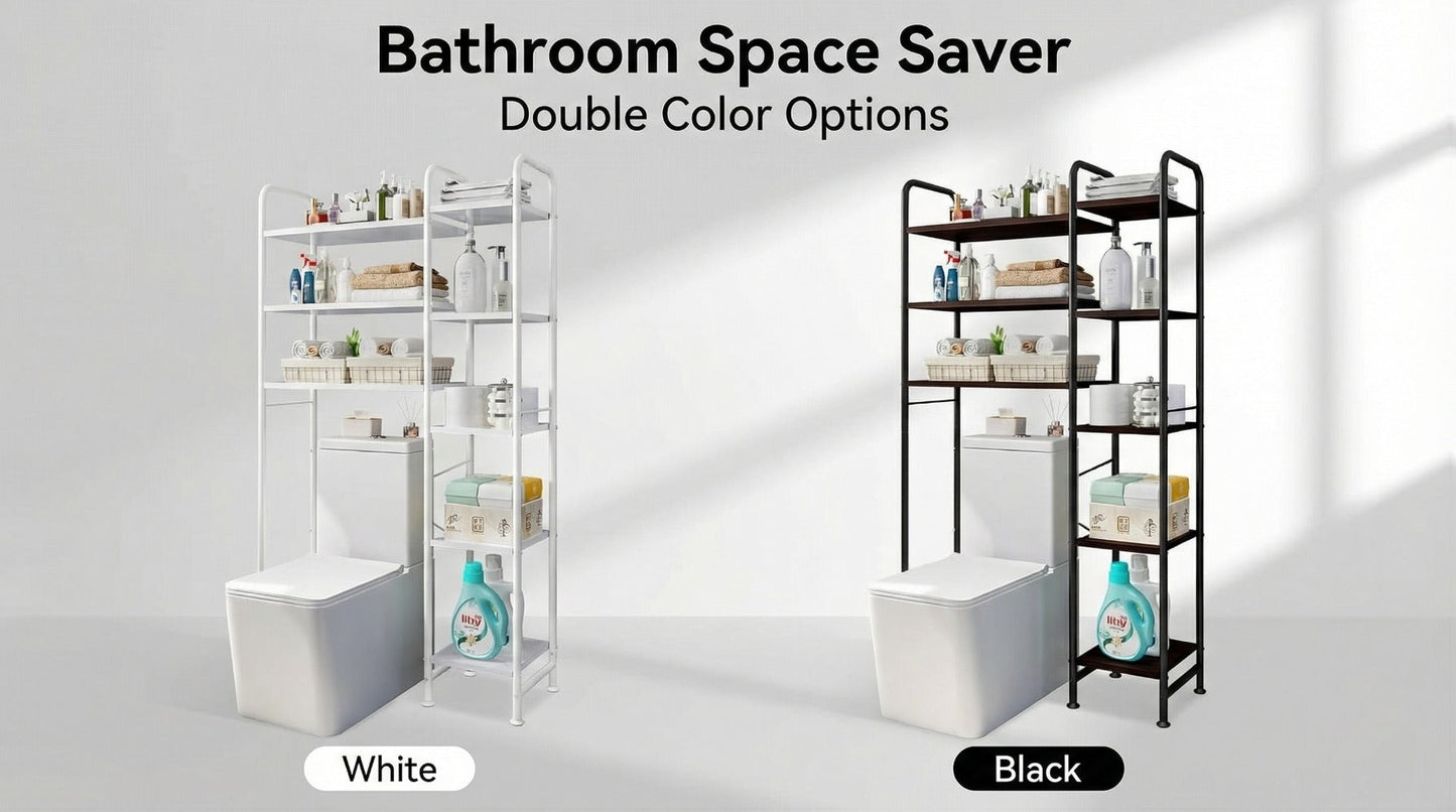 5-Tier Freestanding Over-the-Toilet Storage Organizer, Toilet Shelf Organizer detail image - detail view 12