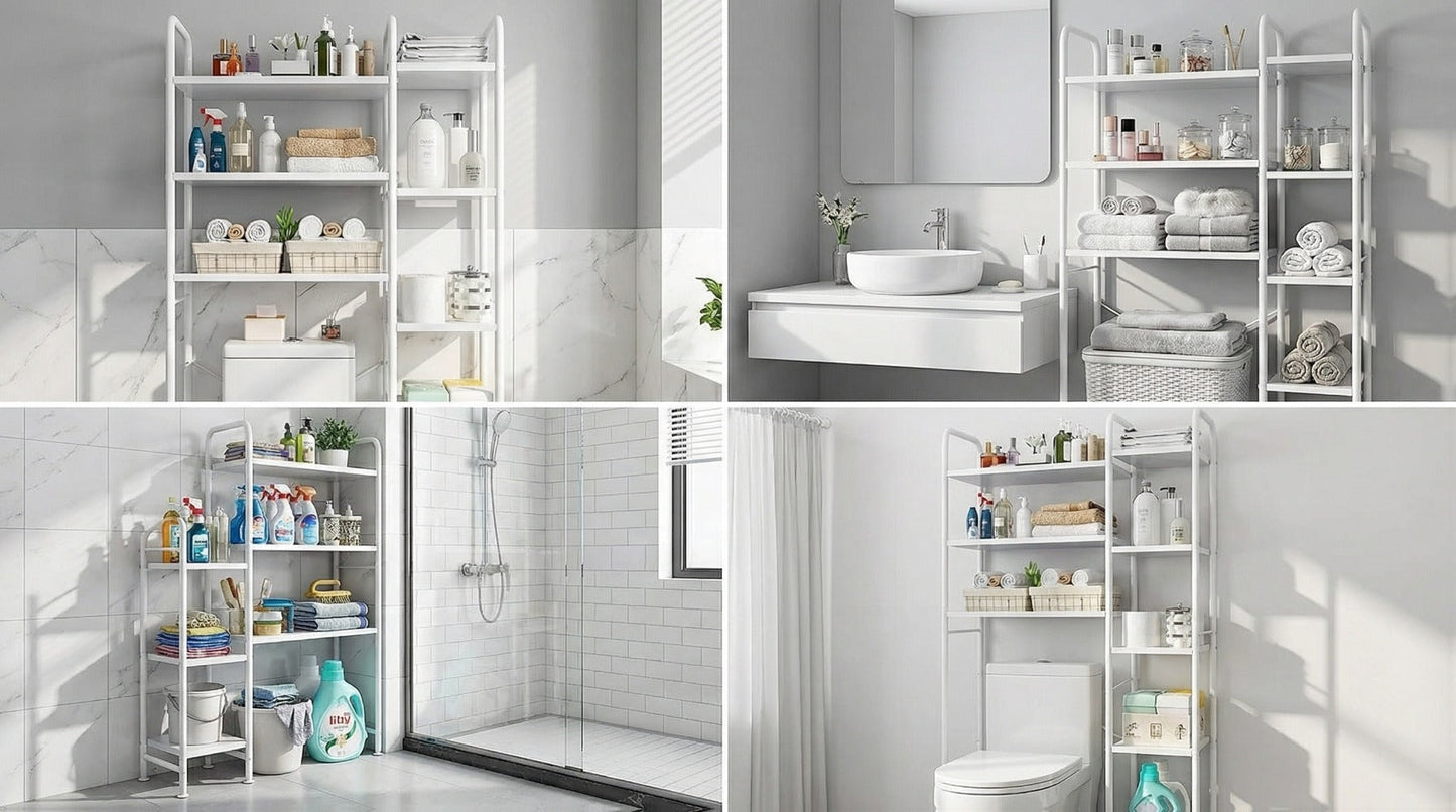 5-Tier Freestanding Over-the-Toilet Storage Organizer, Toilet Shelf Organizer detail image - detail view 17