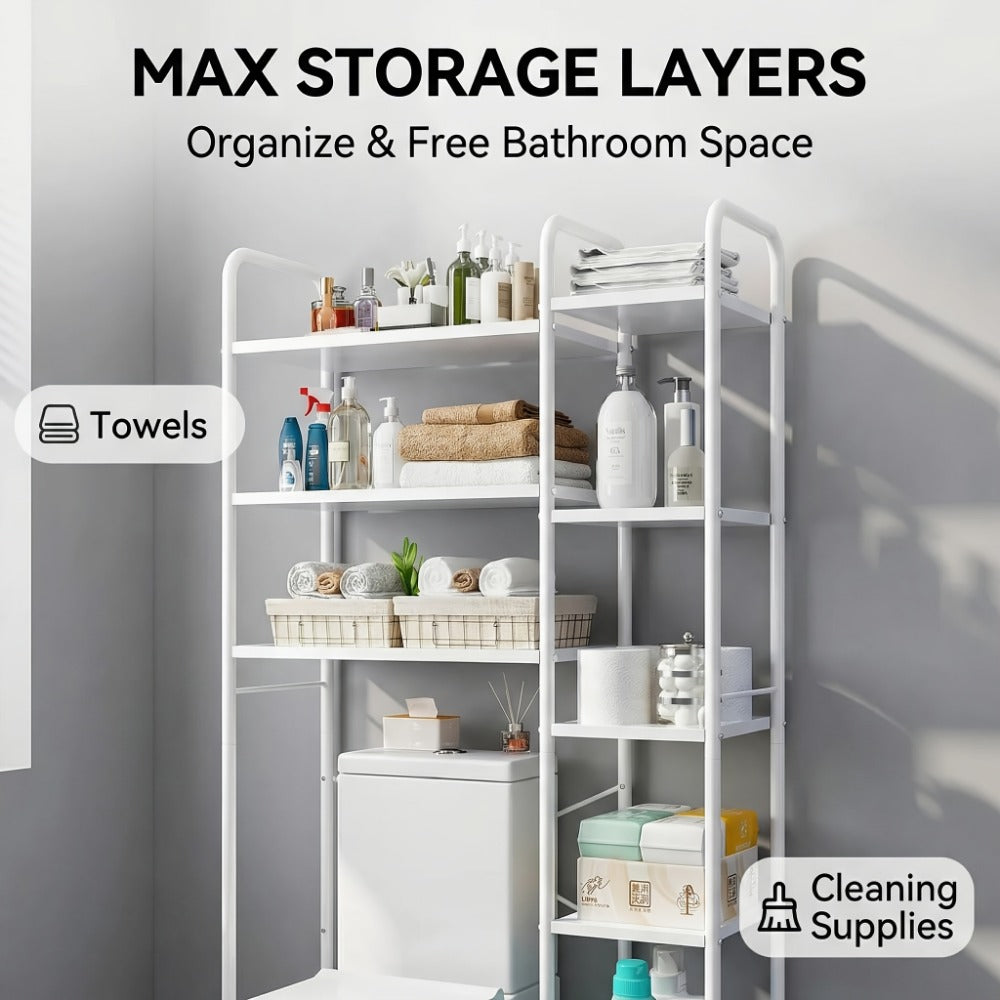 5-Tier Freestanding Over-the-Toilet Storage Organizer, Toilet Shelf Organizer detail image - detail view 6