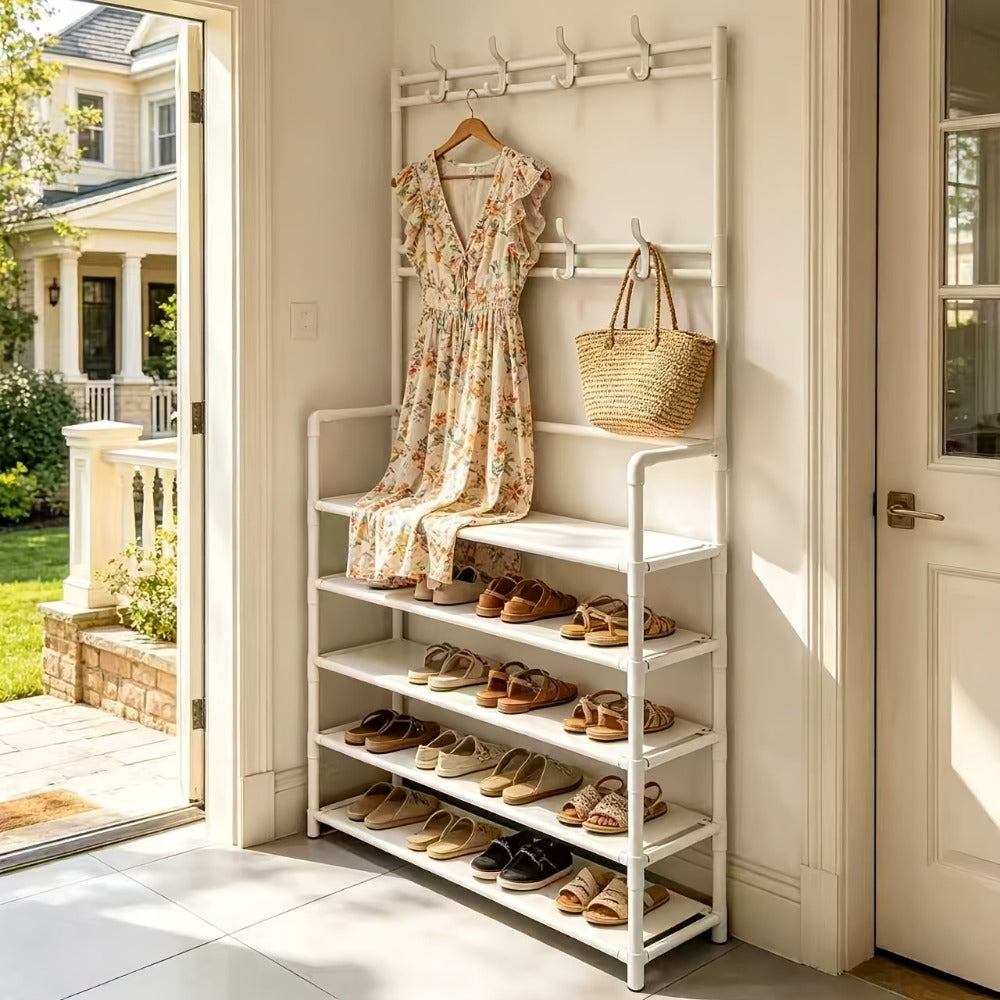 5-Tier Freestanding Shoe Rack with Tool-Free Assembly, Closet Shoe Shelf detail image - detail view 10
