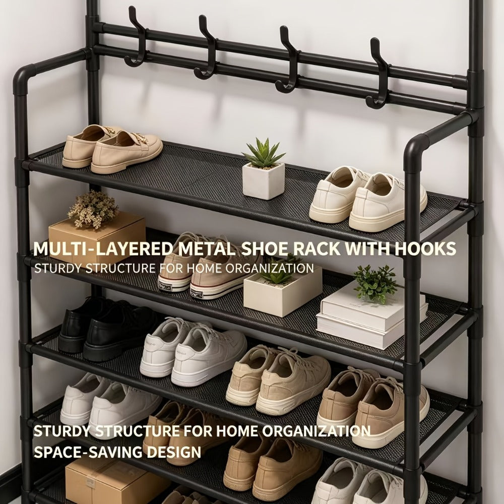5-Tier Freestanding Shoe Rack with Tool-Free Assembly, Closet Shoe Shelf detail image - detail view 12