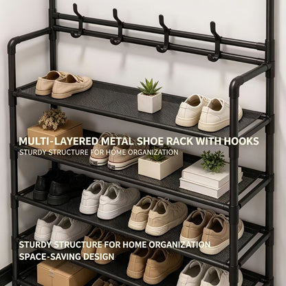5-Tier Freestanding Shoe Rack with Tool-Free Assembly, Closet Shoe Shelf detail image - detail view 12