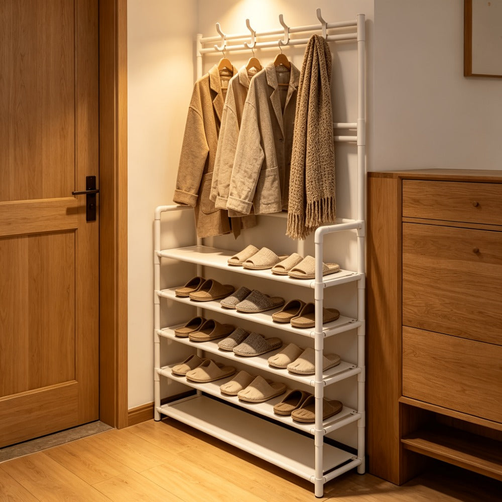 5-Tier Freestanding Shoe Rack with Tool-Free Assembly, Closet Shoe Shelf detail image - detail view 13