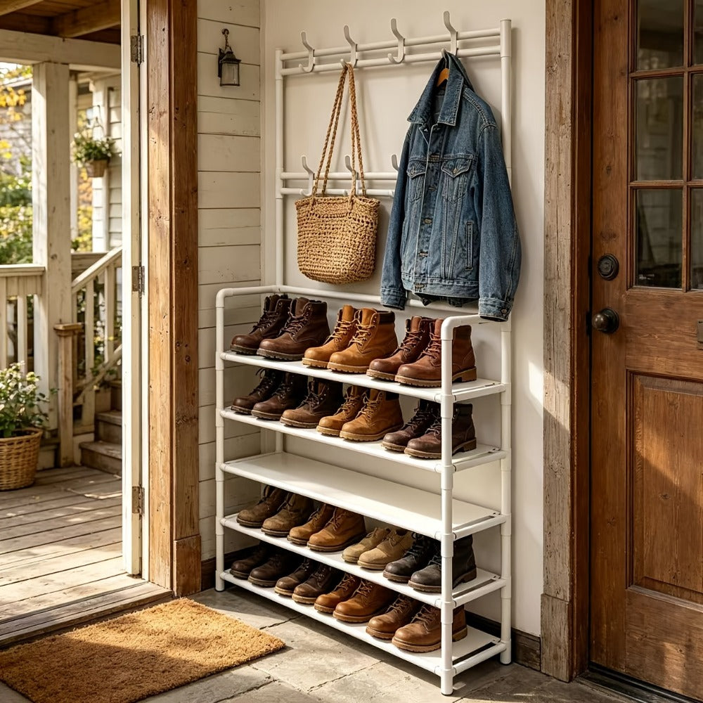 5-Tier Freestanding Shoe Rack with Tool-Free Assembly, Closet Shoe Shelf detail image - detail view 15
