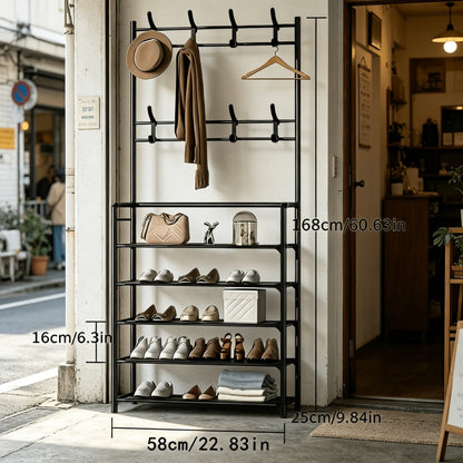 5-Tier Freestanding Shoe Rack with Tool-Free Assembly, Closet Shoe Shelf detail image - detail view 4