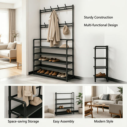 5-Tier Freestanding Shoe Rack with Tool-Free Assembly, Closet Shoe Shelf detail image - detail view 6