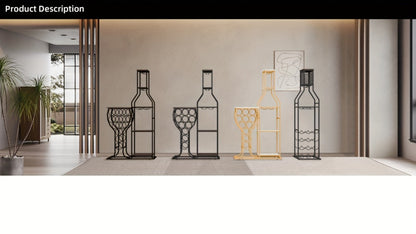 5-Tier Freestanding Wine Rack with Wine Glass Holder for Organized Everyday Storage detail image - detail view 14
