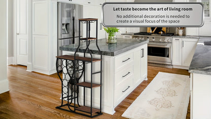 5-Tier Freestanding Wine Rack with Wine Glass Holder for Organized Everyday Storage detail image - detail view 19