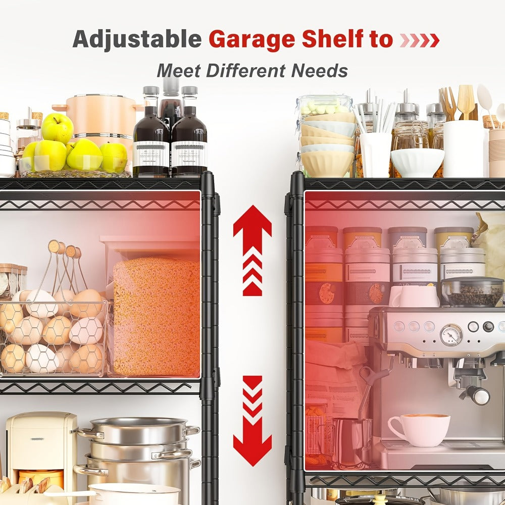 5-Tier Heavy-Duty Wire Shelving Unit with Adjustable Shelves and Tool-Free Assembly detail image - detail view 5