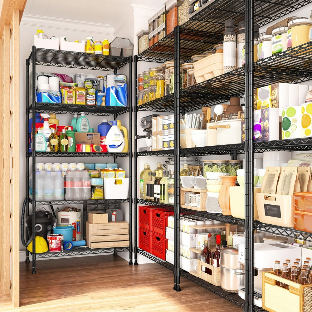 5-Tier Heavy-Duty Wire Shelving Unit with Adjustable Shelves and Tool-Free Assembly detail image - detail view 8