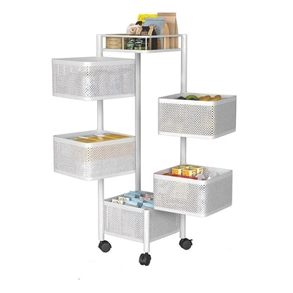 Kitchen Storage Shelf shown in the White - 5 Layers option