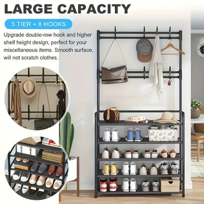 5-Tier Metal Shoe Racks And Entryway Organizers for Practical Everyday Home Use detail image - detail view 5