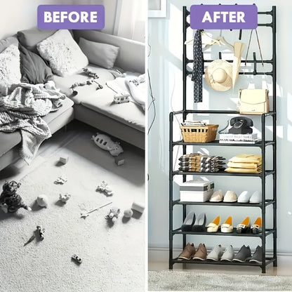 5-Tier Metal Shoe Racks And Entryway Organizers for Practical Everyday Home Use detail image - detail view 7