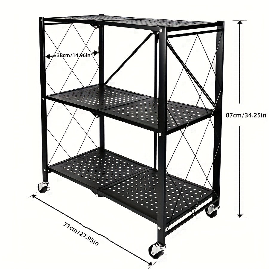 Outdoor Storage Rack shown in the Black-3 layers option