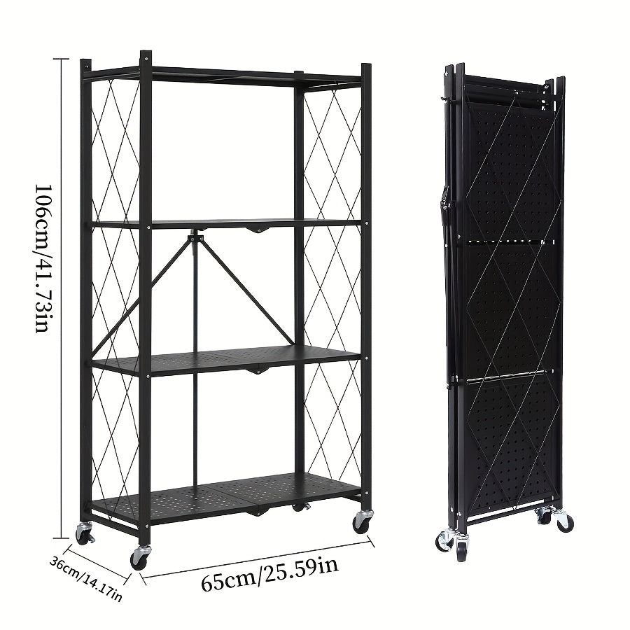 Outdoor Storage Rack shown in the Black-4 layers option