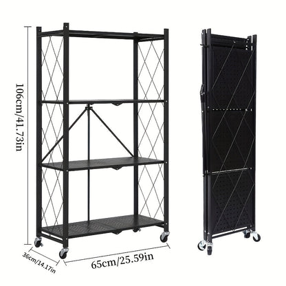 Outdoor Storage Rack shown in the Black-4 layers option