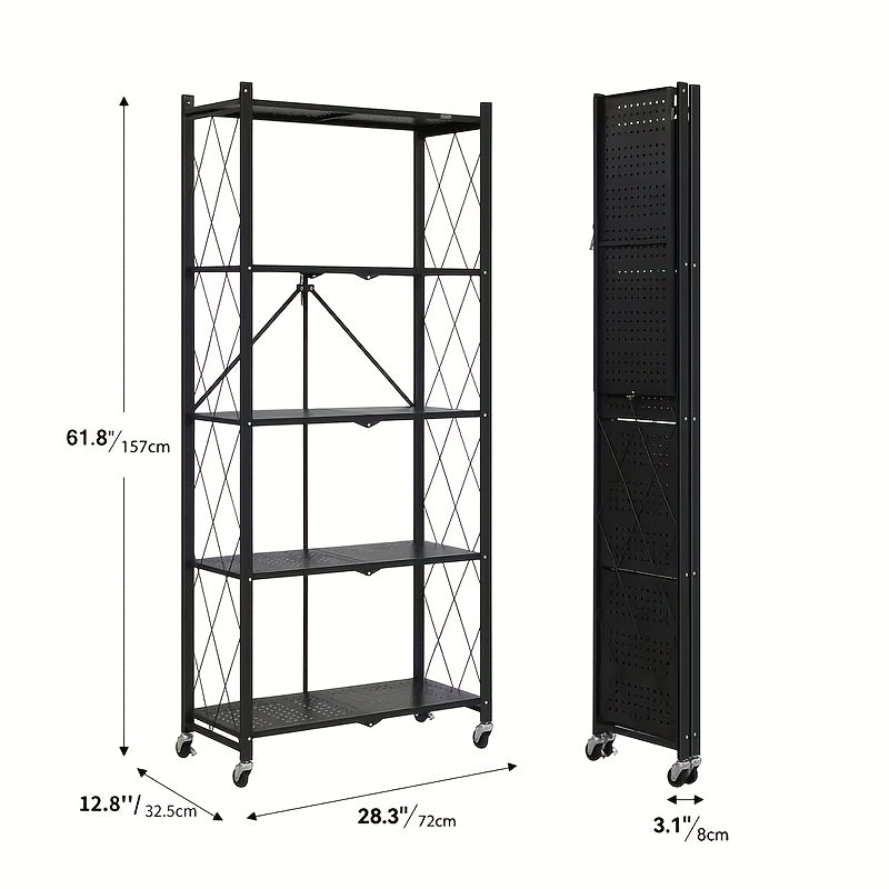 Outdoor Storage Rack shown in the Black - 5 layers option