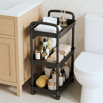 5-Tier Plastic Rolling Utility Cart for Living Room and Bathroom detail image - detail view 9