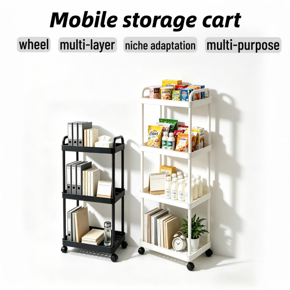 Storage Trolley Rack, 4 or 5-Tier Rolling Movable Multi-Layer Floor Organizer shown in the main product view