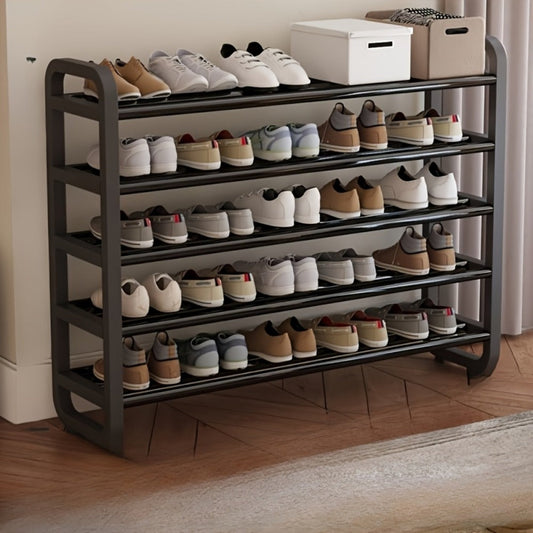 Shoe Rack, 5-Tier Metal Space-Saving Narrow Iron Shoe Organizer Holds 18 Pairs shown in the main product view