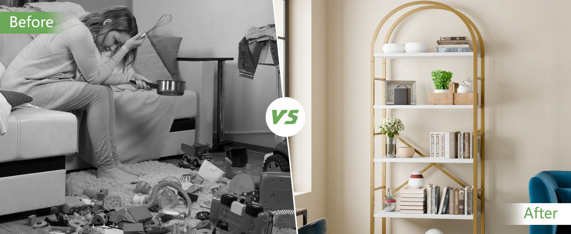 5-Tier Tall Bookshelf, Display Storage Shelf for Organized Everyday Storage in Bedroom detail image - detail view 13