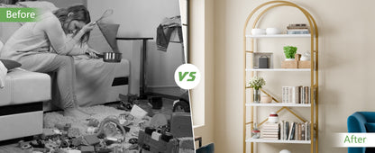 5-Tier Tall Bookshelf, Display Storage Shelf for Organized Everyday Storage in Bedroom detail image - detail view 13