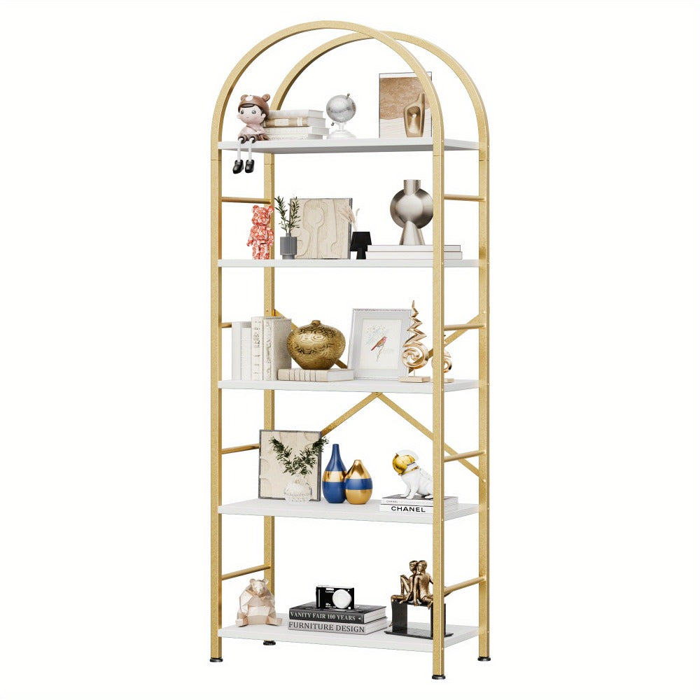 5-Tier Tall Bookshelf, Display Storage Shelf for Organized Everyday Storage in Bedroom detail image