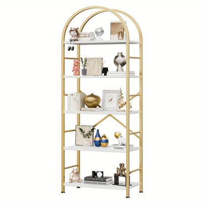 5-Tier Tall Bookshelf, Display Storage Shelf for Organized Everyday Storage in Bedroom detail image