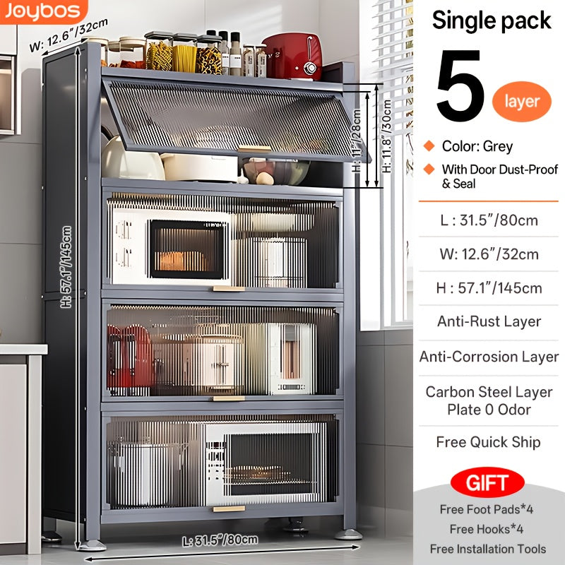 Kitchen Cabinet shown in the Grey-5Tier Storage Cabient option