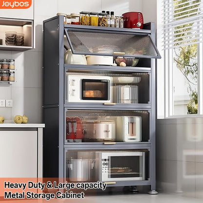 Kitchen Cabinet, 5-Tier Heavy Duty Metal with Acrylic Doors - Extra Tall Pantry Organizer shown in the main product view