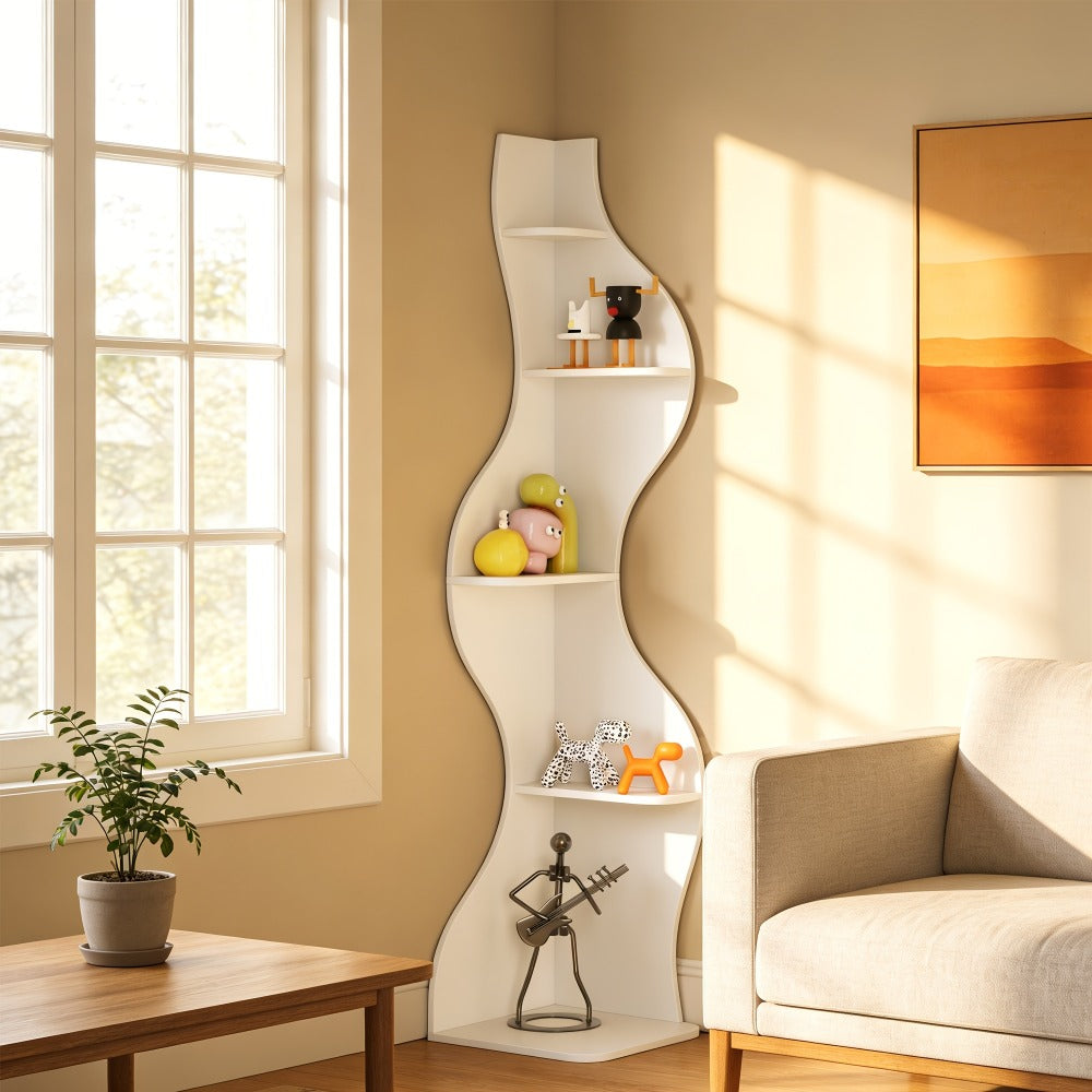 5-Tier Wall-Mounted Bookshelf with Multiple Color Options for Living Room detail image - detail view 10