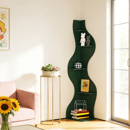 5-Tier Wall-Mounted Bookshelf with Multiple Color Options for Living Room detail image - detail view 12