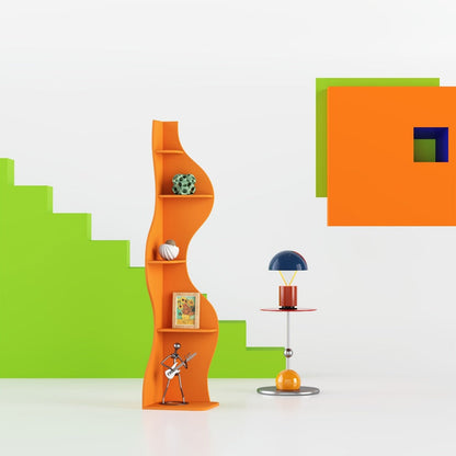 5-Tier Wall-Mounted Bookshelf with Multiple Color Options for Living Room detail image