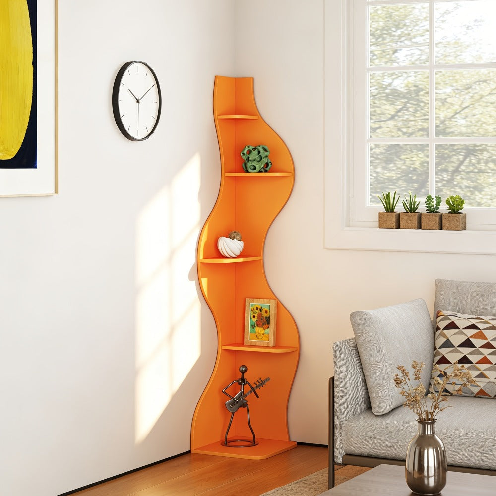 5-Tier Wall-Mounted Bookshelf with Multiple Color Options for Living Room detail image - detail view 3