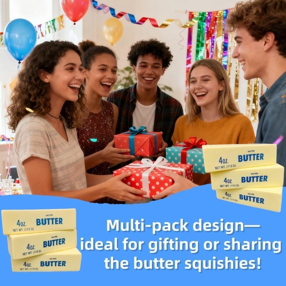 Butter Squishy Toys 10-Pack – Super Soft Slow Rising Butter Stick Squishies, Realistic Food Fidget Toys for Stress Relief, Anxiety & Sensory Play, Kids Party Favors