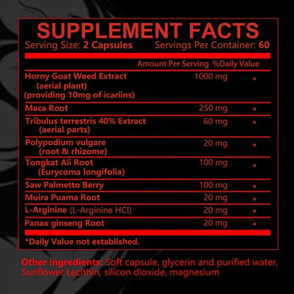 Bovine Blood Capsules 120 Count – Premium Dietary Supplement with Maca Root, Saw Palmetto & Herbal Blend for Daily Vitality, Energy & Overall Wellness Support for Women and Men