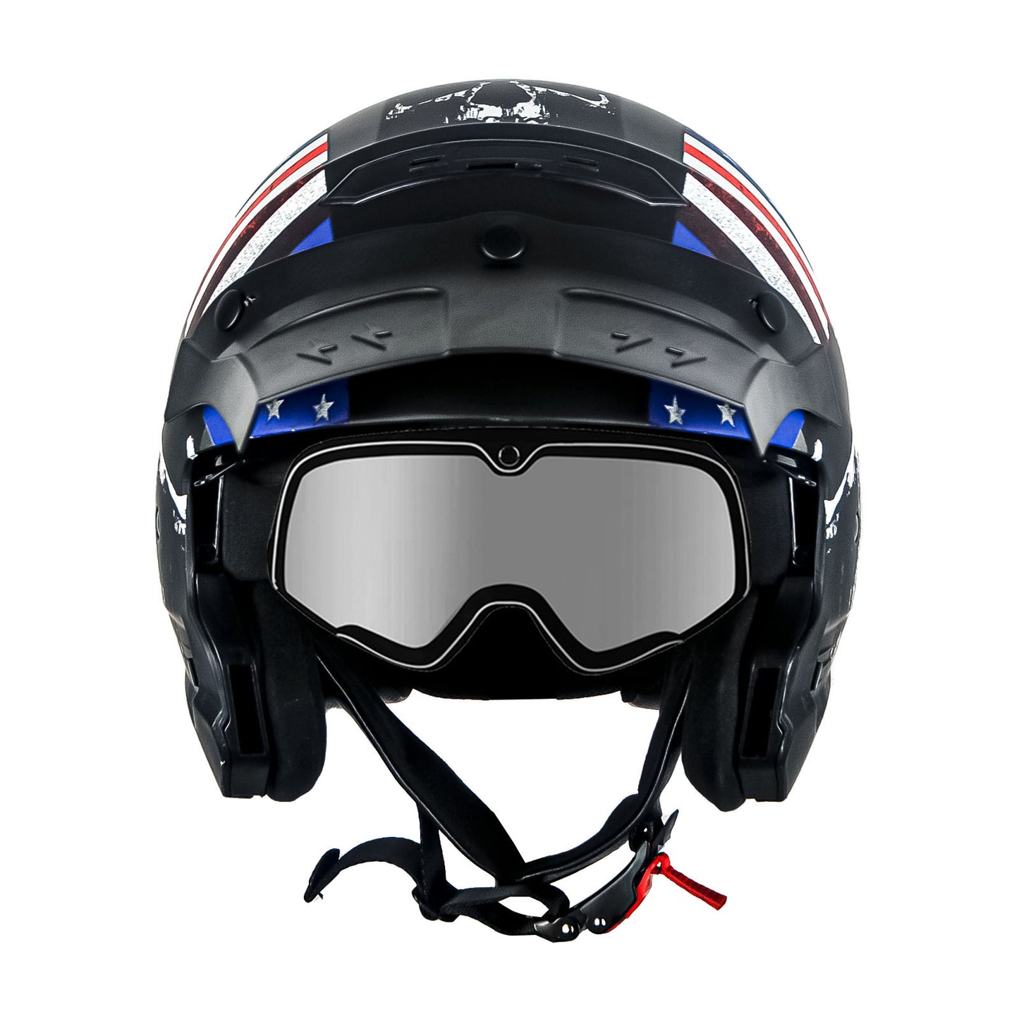 Convertible Motorcycle Helmet Full Face & Open Face 2-in-1 – Detachable Visor, Face Mask & Smoked Shield, Aerodynamic Thermoplastic Shell, Classic Style, Adult S/M/L/XL