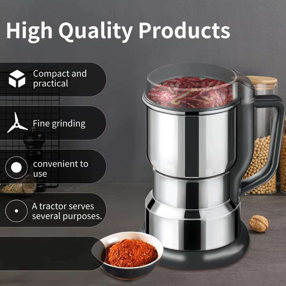 Electric Coffee Grinder 300W 25000RPM – 8-Blade Stainless Steel Spice & Grain Mill for Coffee Beans, Nuts, Spices | Home, Cafe & Camping