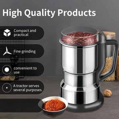 Electric Coffee Grinder 300W 25000RPM – 8-Blade Stainless Steel Spice & Grain Mill for Coffee Beans, Nuts, Spices | Home, Cafe & Camping