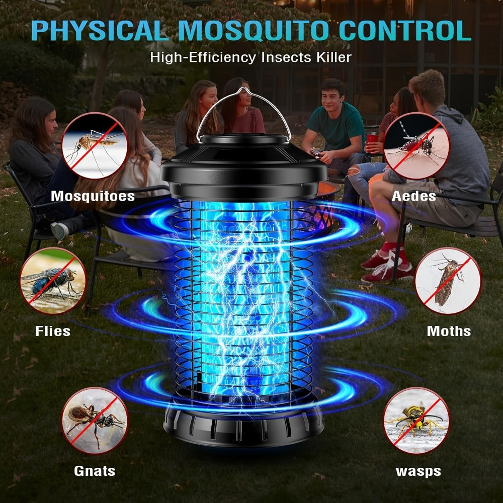 Portable Bug Zapper 4200V – Electric Mosquito Killer & Indoor Fly Trap, UV Insect Zapper for Home, Bedroom, Kitchen, Backyard & Camping, Chemical-Free Bug Repellent Mosquito Trap – Black