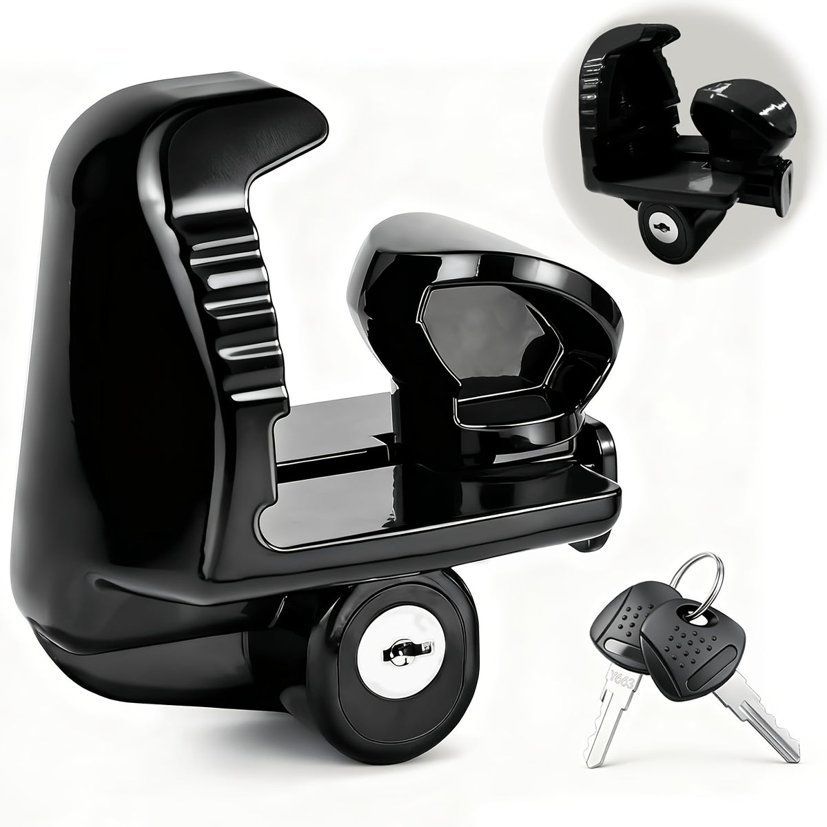 Tow Hitch Lock, 1pc/2pcs Heavy-duty Trailer Lock, Universal Size, Compatible with 1/8-inch, 2-5/16-inch, And 2-ball Hitch Locks, Adjustable Design, Made Of High-quality Aluminum Alloy, Rust- And Corrosion-resistant, Tamper-proof And Cut-resistant