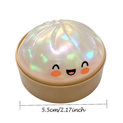 Glitter Dumpling Squishy Stress Ball 3 Pack with Steamer Box – Stretchy Fidget Sensory Toy for Kids & Adults, Colorful Squishies Party Favors Stocking Stuffers, 2026 Upgraded Formula, Random Colors