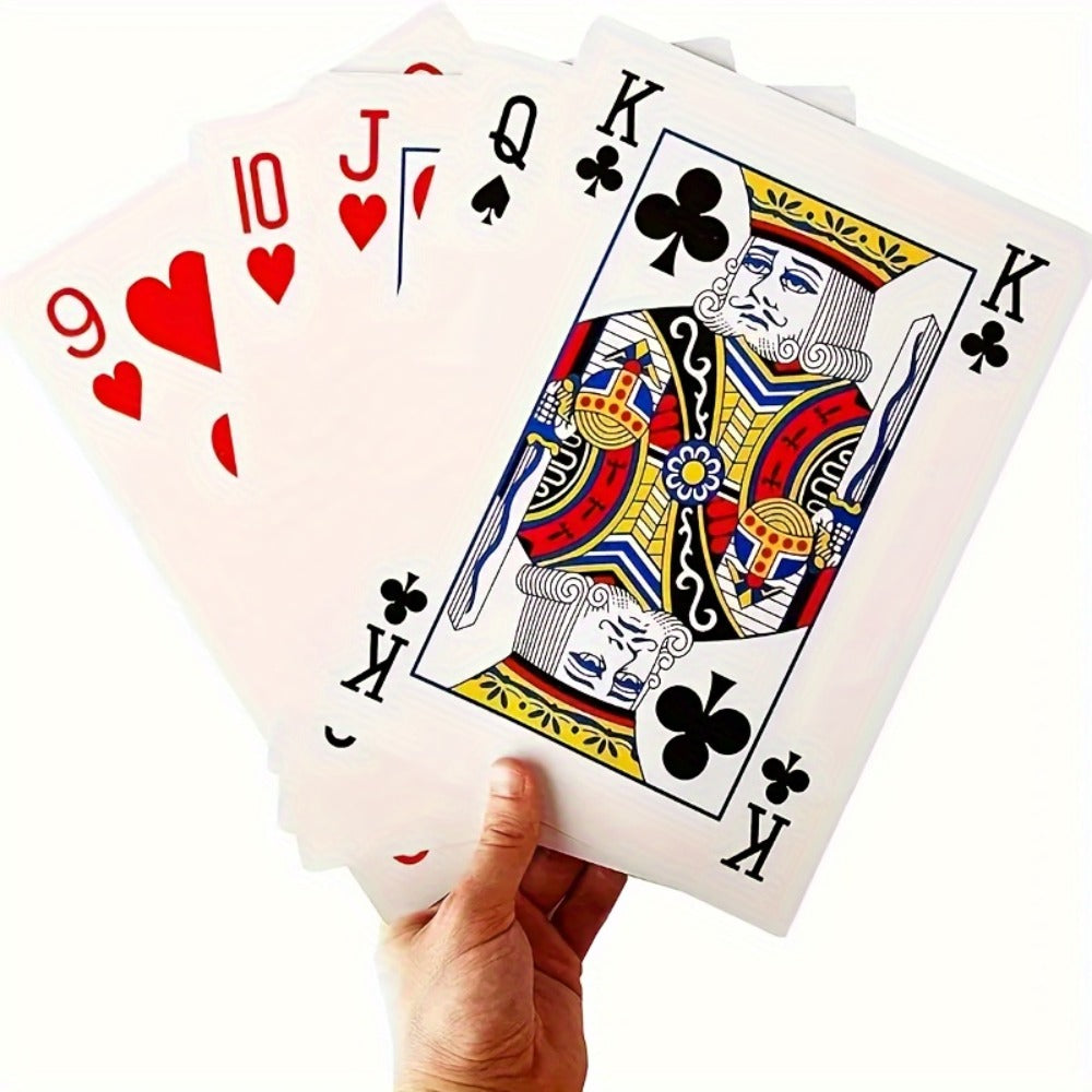 Giant Playing Cards 4x 6x Jumbo Size Poker Cards – Extra Large Card Game Set for Outdoor Party Backyard Fun Family Game Night Kids Adults Gift