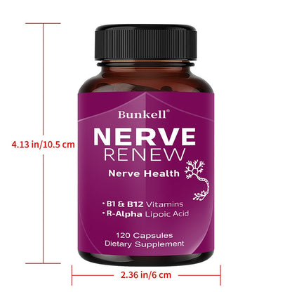 Neurohealth Supplement with Vitamins B1 & B12 – Brain, Nerve & Energy Support Premium Formula for Women & Men, 120 Capsules 60-Day Supply