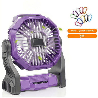 Camping Fan with LED Lantern, 3-in-1 Battery Powered Portable Fan Light for Tent Outdoor, Rechargeable Electric Fan with Timer 360° Rotation, for Camping Hiking Barbecue Travel Emergency