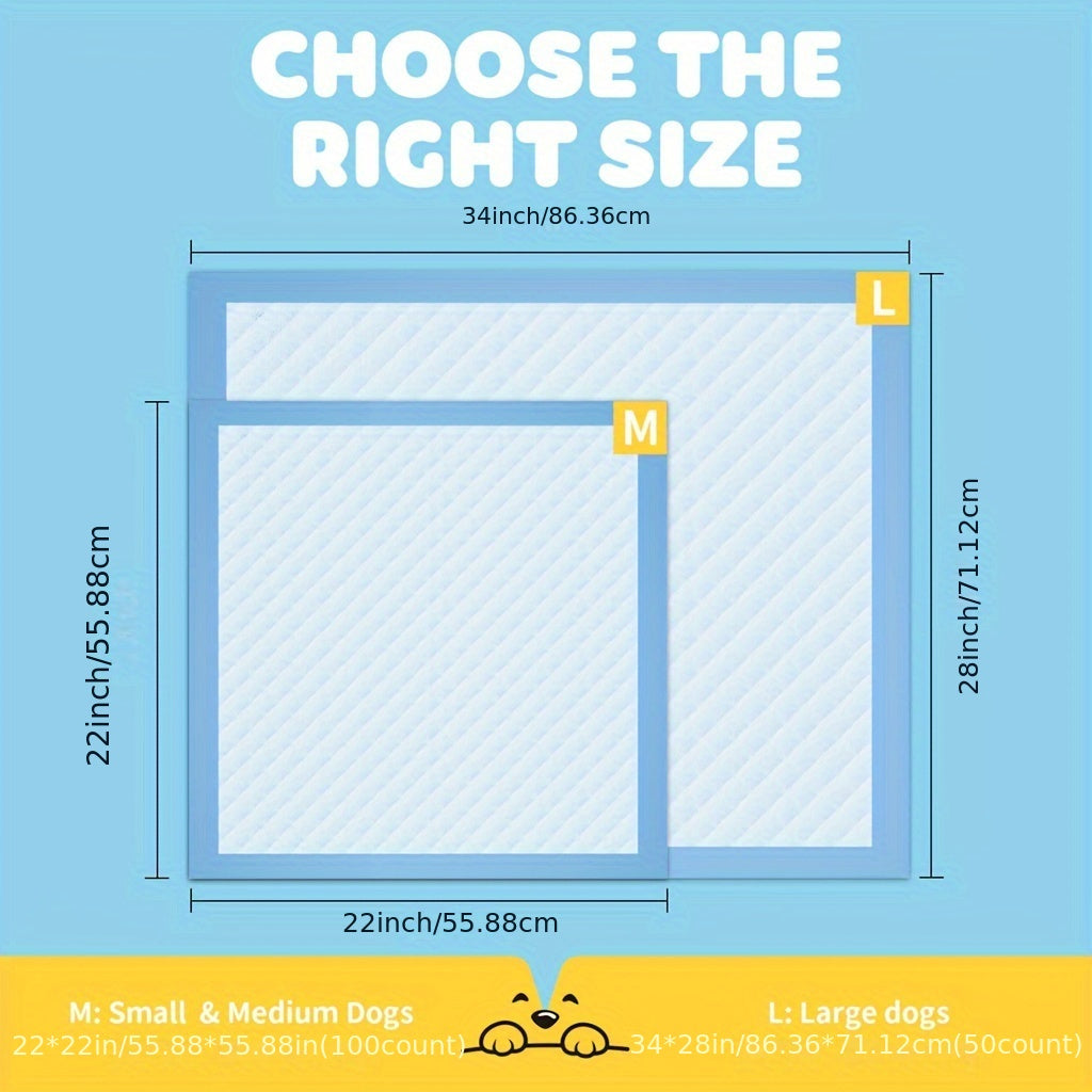 XL Dog Pee Pads 100-Count – Extra Large 28”x34” Disposable Puppy Training Pads | Super Absorbent, Leak-Proof & Odor Control | Potty Pads for Puppies, Adult Dogs, Elderly Pets & Indoor Use